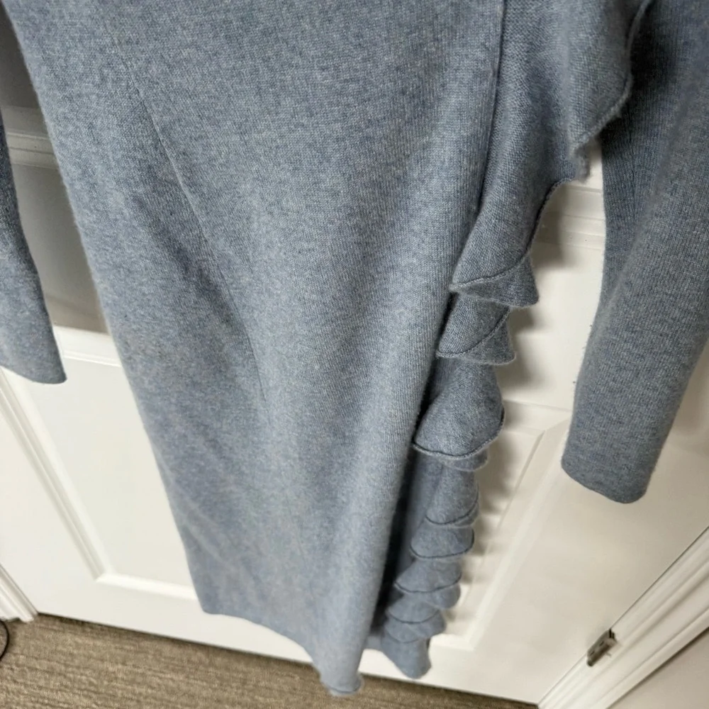 Ralph Lauren Black Label 100% Cashmere Ruffle Duster Long Cardigan Size Large - Picture 4 of 7